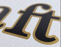 Sea Craft Boat V2 Logo Gold Decals 18.5" x 3" 2pcs.